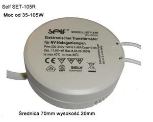 Zasilacz elektroniczny transformator okrgy 105W 230/12V fi 70mm - 2823657575