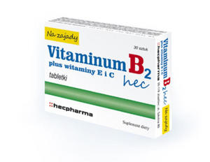 VITAMINUM B2 HEC NA ZAJADY + WITAMINY E I C 30tabl. - 2825969506