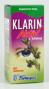 KLARIN ACTIV Z LUTEINA 30TABL. WZROK, NA OCZY - 2825968934