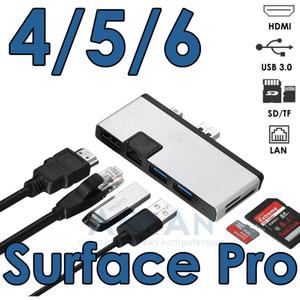 Adapter HUB 6w1 USB-C HDMI Lan dla Microsoft Surface Pro 4 5 6 - 2859484935