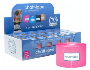 Chatt-Tape 5004 rowa tama baweniana do kinesiotapingu op. 12 rolek - 2860516534