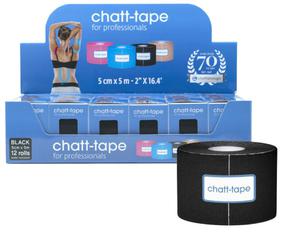 Chatt-Tape 5003 czarna tama baweniana do kinesiotapingu op. 12 rolek - 2860516535