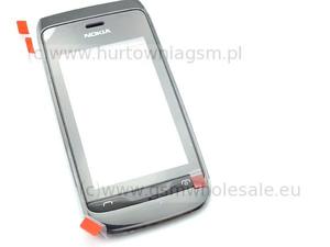 Nokia Asha 308/309/310 - Oryginalna obudowa przednia z ekranem dotykowym czarna - 2822147244