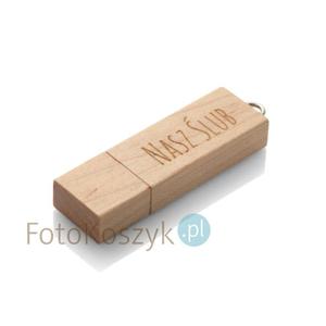 Pendrive grawerowany Nasz lub 2.0 jasne drewno (16GB) - 2876585048