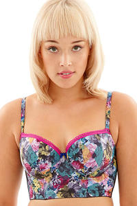 Breeze - Cleo - biustonosz longline 9025 - geo floral - 2837233760