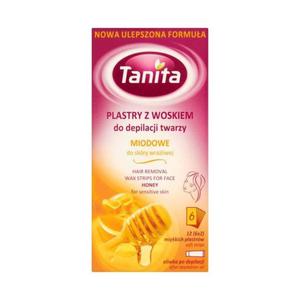 Tanita Plastry z woskiem do depilacji twarzy miodowe do skry wraliwej 12 sztuk - 2849885408