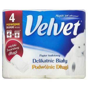 Velvet Delikatnie Biay Podwjnie Dugi Papier toaletowy 4 rolki - 2837604989