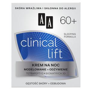 AA Clinical Lift 60+ Krem na noc modelowanie + odywienie 50ml - 2837409759