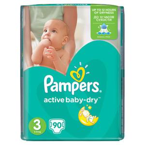 Pampers Active Baby-Dry Pieluszki 3 Midi 90 sztuk - 2840869538