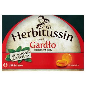 Herbitussin Pastylki do ssania na gardo Suplement diety 12 sztuk - 2837410992