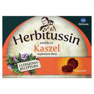 Herbitussin Pastylki do ssania na kaszel Suplement diety 12 sztuk - 2837410993