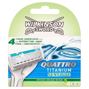 Wilkinson Sword Quattro Titanium Sensitive Wkady do maszynki 4 sztuki - 2856017670