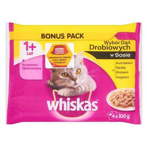 Whiskas Wybr da drobiowych w sosie Karma penoporcjowa 1+ lat 400g (4 saszetki) - 2837411795