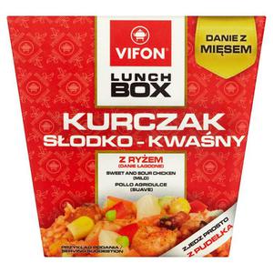 Vifon Lunch Box Kurczak sodko-kwany z ryem Danie agodne 177g - 2846389402