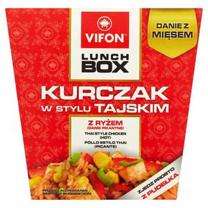 Vifon Lunch Box Kurczak w stylu tajskim Danie pikantne 179g - 2846389403