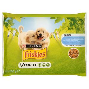 Friskies Vitafit Junior z kurczakiem i marchewk w sosie Penoporcjowa karma dla szczenit 4 x 100g - 2846389460