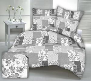 Pociel z kory 160x200 szara patchwork serca motyle kwiaty - 2875283610