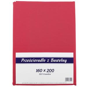 Przecierado baweniane bez gumki 160x200 noris czerwone - 2872807668