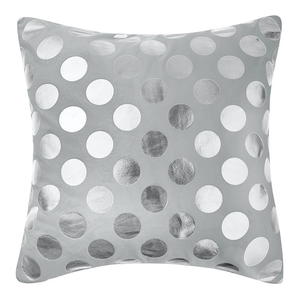 Poszewka dekoracyjna DOTS 45x45 szara srebrna kropki - 2878609572