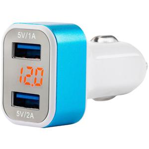 adowarka samochodowa AMIO 2x USB 2.1A i1A (z testerem napicia) - 2856704175