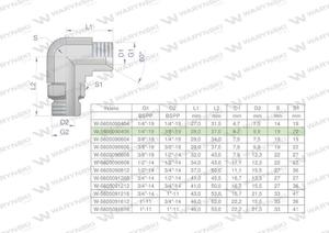 Kolanko hydrauliczne nastawne calowe BB 1/4" x 3/8" BSP z regulacj Waryski - 2877141563