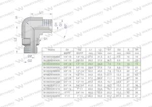 Kolanko hydrauliczne nastawne calowe BB 3/8" x 1/4" BSP z regulacj Waryski - 2876418260