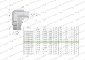 Kolanko hydrauliczne nastawne calowe BB 1/2" x 1/2" BSP z regulacj Waryski - 2876418263