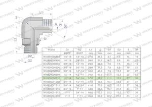 Kolanko hydrauliczne nastawne calowe BB 1/2" x 3/4" BSP z regulacj Waryski - 2876418264