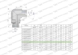 Kolanko hydrauliczne nastawne calowe BB 3/4" x 1/2" BSP z regulacj Waryski - 2876418265