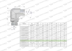 Kolanko hydrauliczne nastawne calowe BB 3/4" x 3/4" BSP z regulacj Waryski - 2877562771