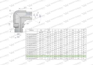 Kolanko hydrauliczne nastawne calowe BB 1" x 3/4" BSP z regulacj Waryski - 2876418267