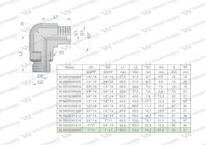 Kolanko hydrauliczne nastawne calowe BB 1" x 1" BSP z regulacj Waryski - 2876418268