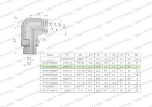 Kolanko hydrauliczne nastawne BB M14x1.5 08L x 1/4"BSP z regulacj Waryski - 2876418081