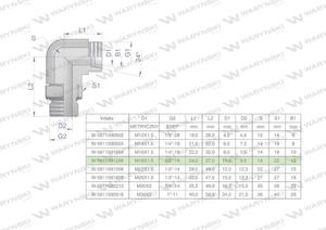 Kolanko hydrauliczne nastawne BB M18x1.5 12L x 3/8"BSP z regulacj Waryski ( sprzedawane po 2 ) - 2876418083