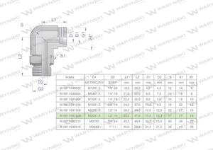 Kolanko hydrauliczne nastawne BB M26x1.5 18L x 1/2"BSP z regulacj Waryski - 2876418085