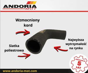 Przewd gumowy filtra powietrza kompletn y ze spryn zbrojony kord MF-3 Andoria-Mot - 2877364370