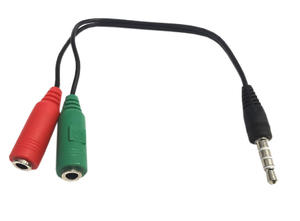 Przejcie redukcja adapter Wtyk jack 4 polowy -- 2 gniazdo jack - 2869540235