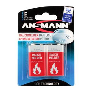 Bateria alkaliczna Ansmann 2x 9V Block do czujnikw dymu - 2850898892