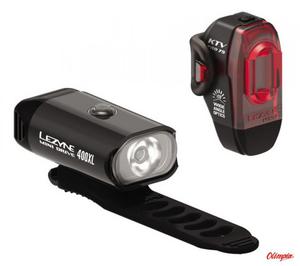 Zestaw lampki Lezyne MINI DRIVE 400 przd 400 lumenw, KTV PRO ty 75 lumenw, usb, czarne - 2873368510