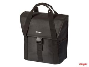 Sakwa miejska pojedyncza BASIL GO SINGLE BAG 16L, mocowanie na haki Hook-On System, czarna - 2873368524