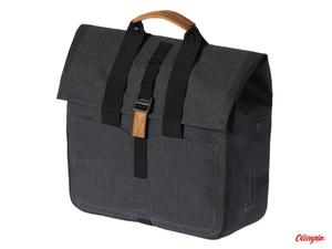 Sakwa miejska pojedyncza BASIL URBAN DRY SHOPPER 20L, mocowanie na haki Hook-On System, wodoodporny poliester, charcoal melee - 2873368533