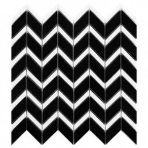 Black&White Pure Black Chevron Mix Mozaika Kamienna 30,5x31 - 2835792823
