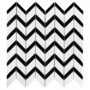 Black&White Pure White Chevron Mix Mozaika Kamienna 30,5x31 - 2835792822