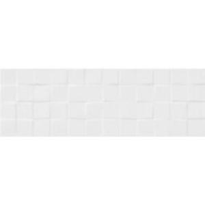 White Glossy Structure Cubes Pytka cienna 20x60 - 2872247348