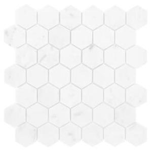 Carrara White Hexagon 48 Mozaika Kamienna 29,8x30,2