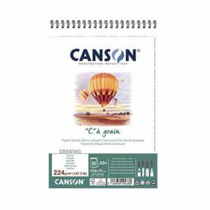 Blok szkicowy Canson "C" a grain - 224g, 30ark, A5+, na spirali - 2860078739