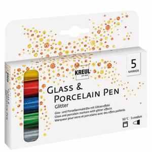 Zestaw markerw do szka i ceramiki KREUL Glass & Porcelain Pen Glitter - 5 kol. brokatowych - 2860078954