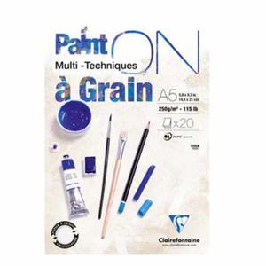 Blok malarski uniwersalny Clairefontaine Paint On Multi -Techniques a Grain - 250g, A5, 20ark. - 2860079066