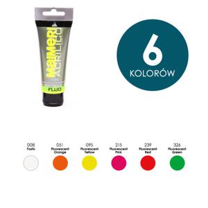 Farby akrylowe Maimeri ACRILICO FLUO fluorescencyjne wiecce 200ml - rne kolory - 2860079439