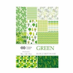 Blok do scrapbookingu Happy Color - 80g, 15ark, A4 - Green - 2860079539